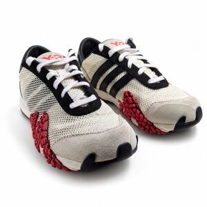 Adidas Y-3 Sneakers Mens US 6.5 Cream Black Red Mesh Shoes | FZ4330